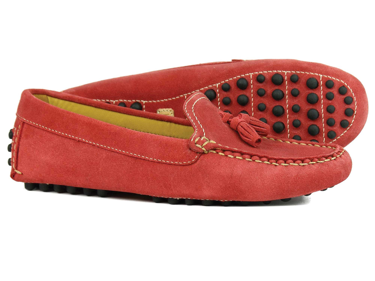 Salcombe Ladies Red Suede Driving Loafers