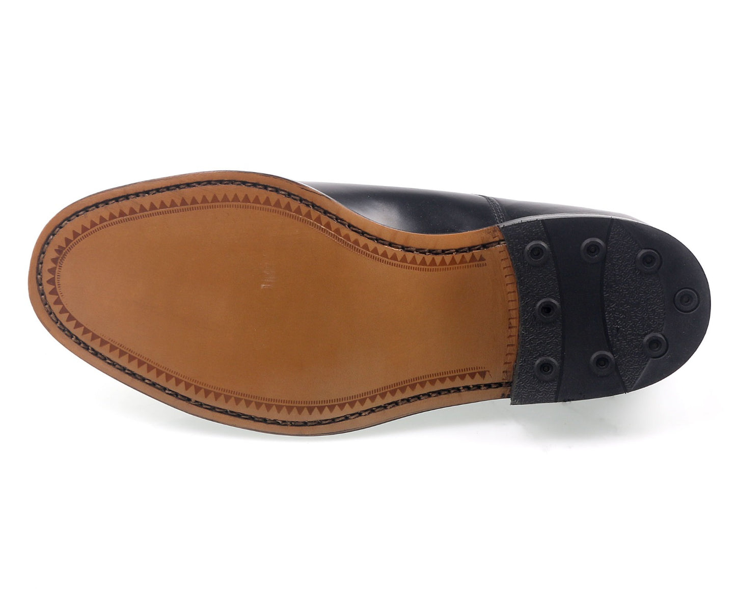 MOFFAT Wide Black Plain Gibson Sole