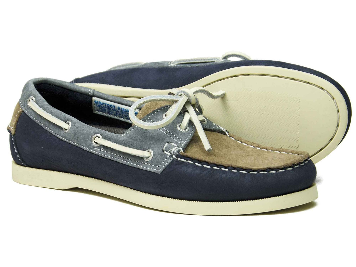 Sandusky Ladies Taupe Indigo Grey Deck Shoe