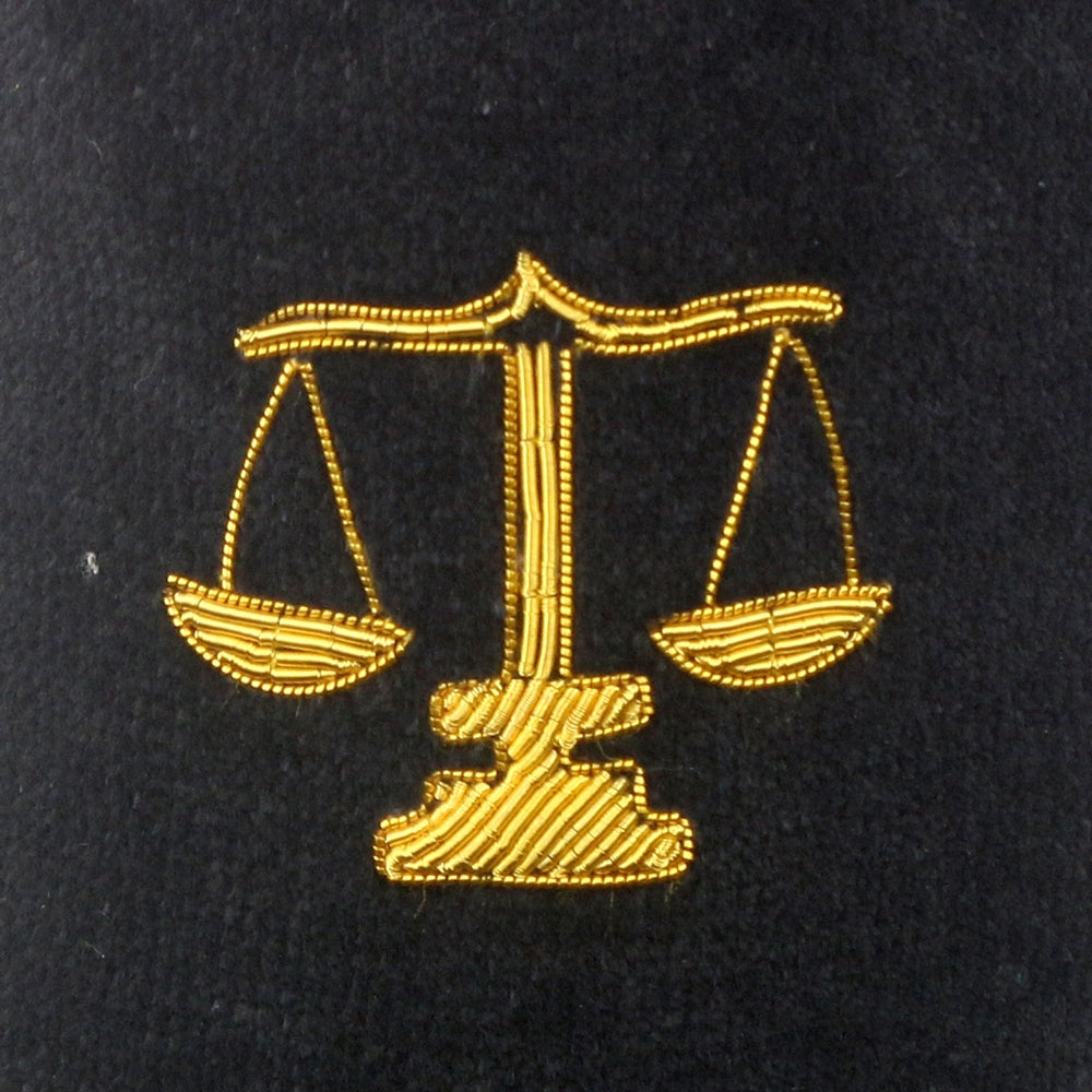 Scales of Justice Embroidered Velvet Slipper