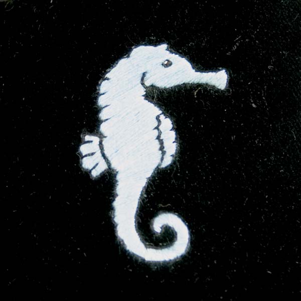 Sea Horse Embroidered Velvet Slipper