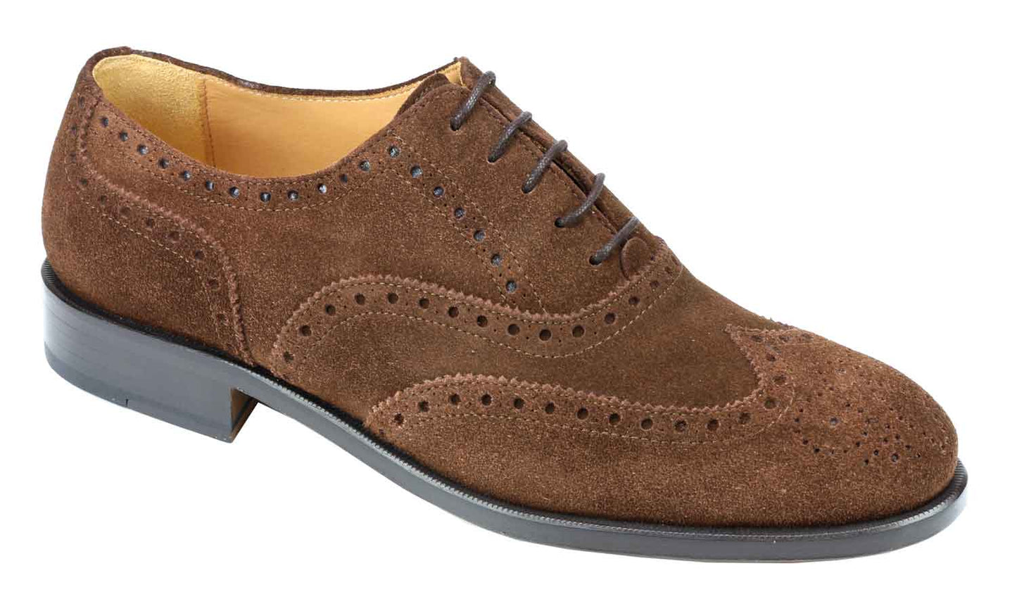 Severn Mens Dark Brown Suede Brogue
