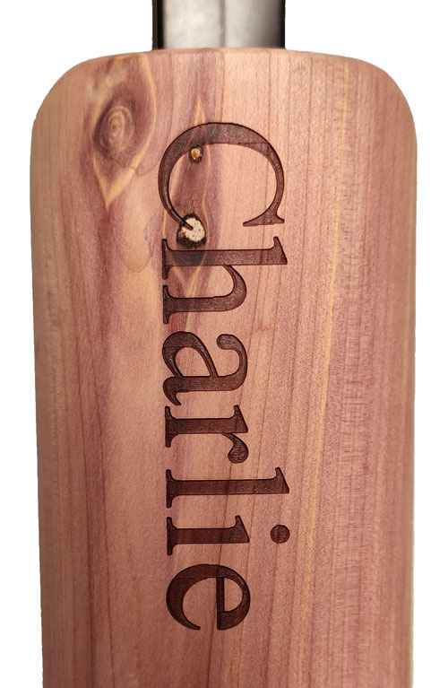 1 Pair Tall Cedar Wood Boot Shaper with Handle and Spring