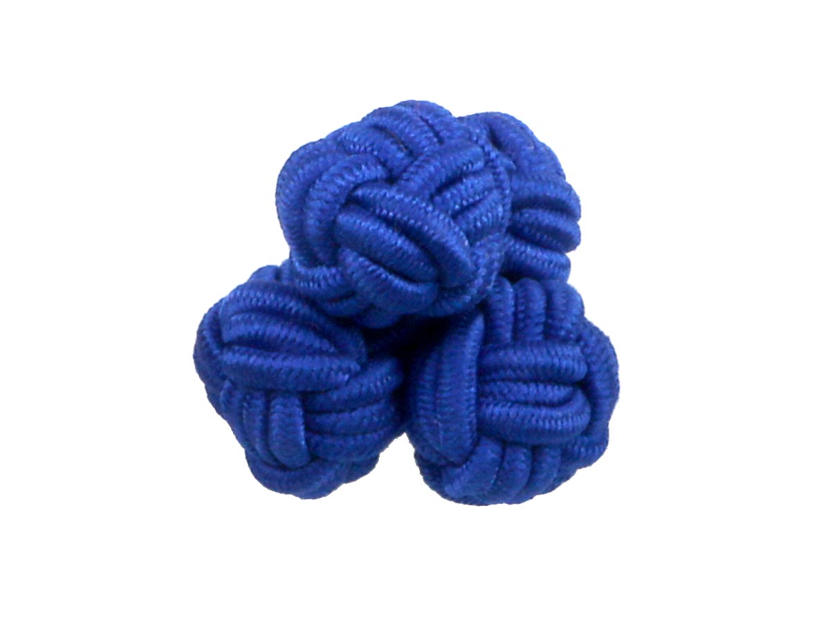 Blue Silk Knot Cufflinks
