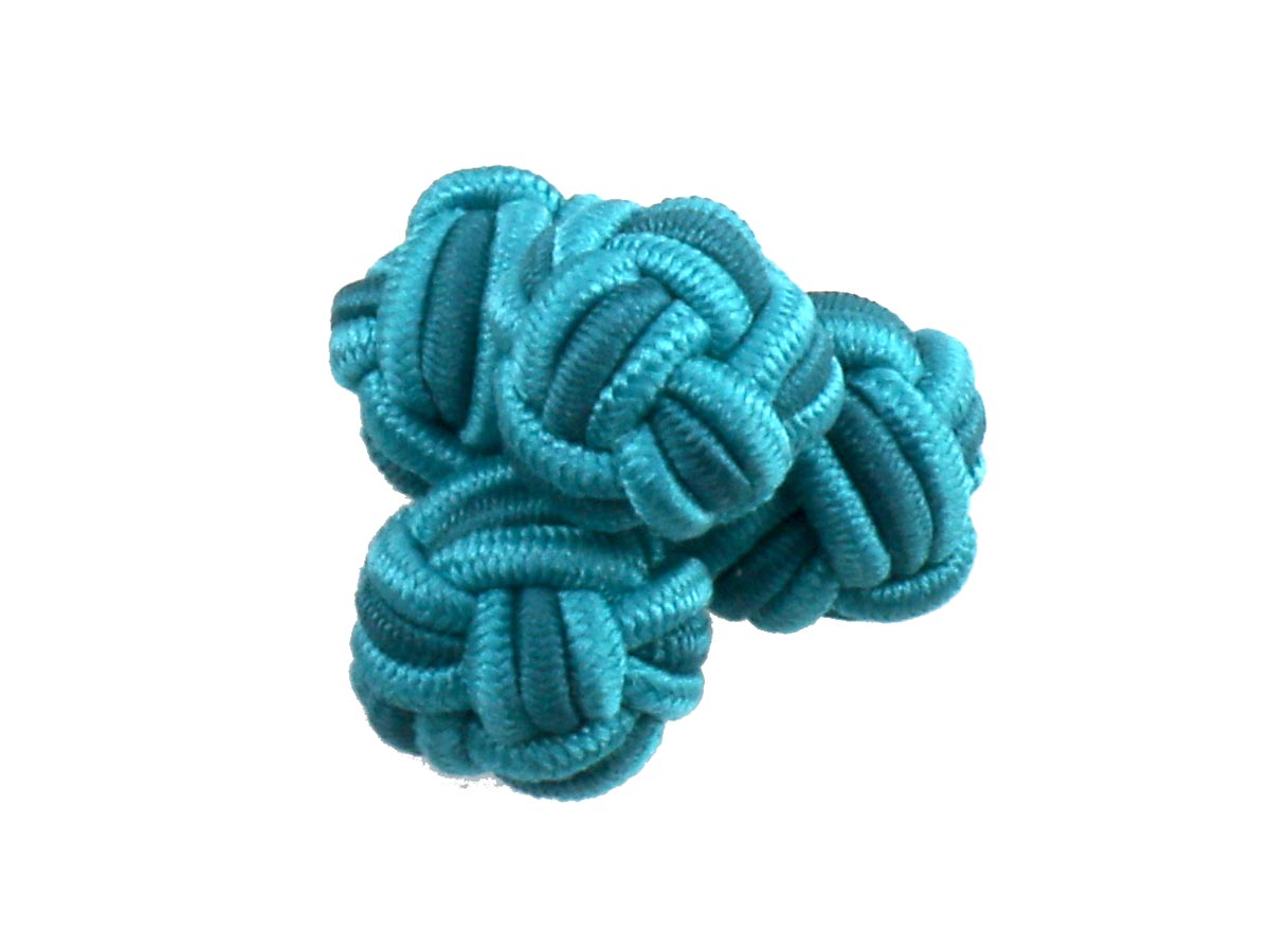 Turquoise Silk Knot Cufflinks