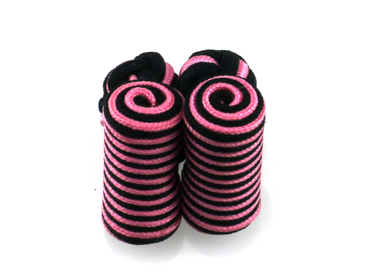 Black Pink Silk Barrel Cufflinks