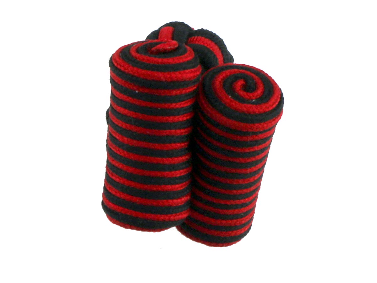 Black Red Silk Barrel Cufflinks