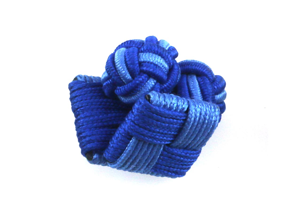 Blue Light Blue Silk Square Cufflinks