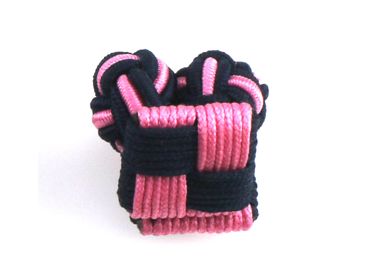 Black Pink Silk Square Cufflinks