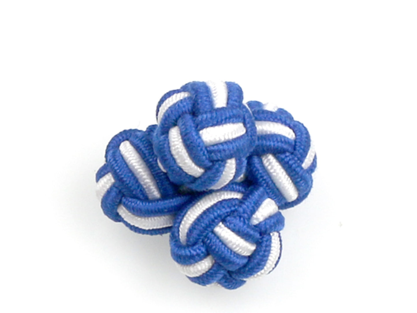 Blue White Silk Knot Cufflinks