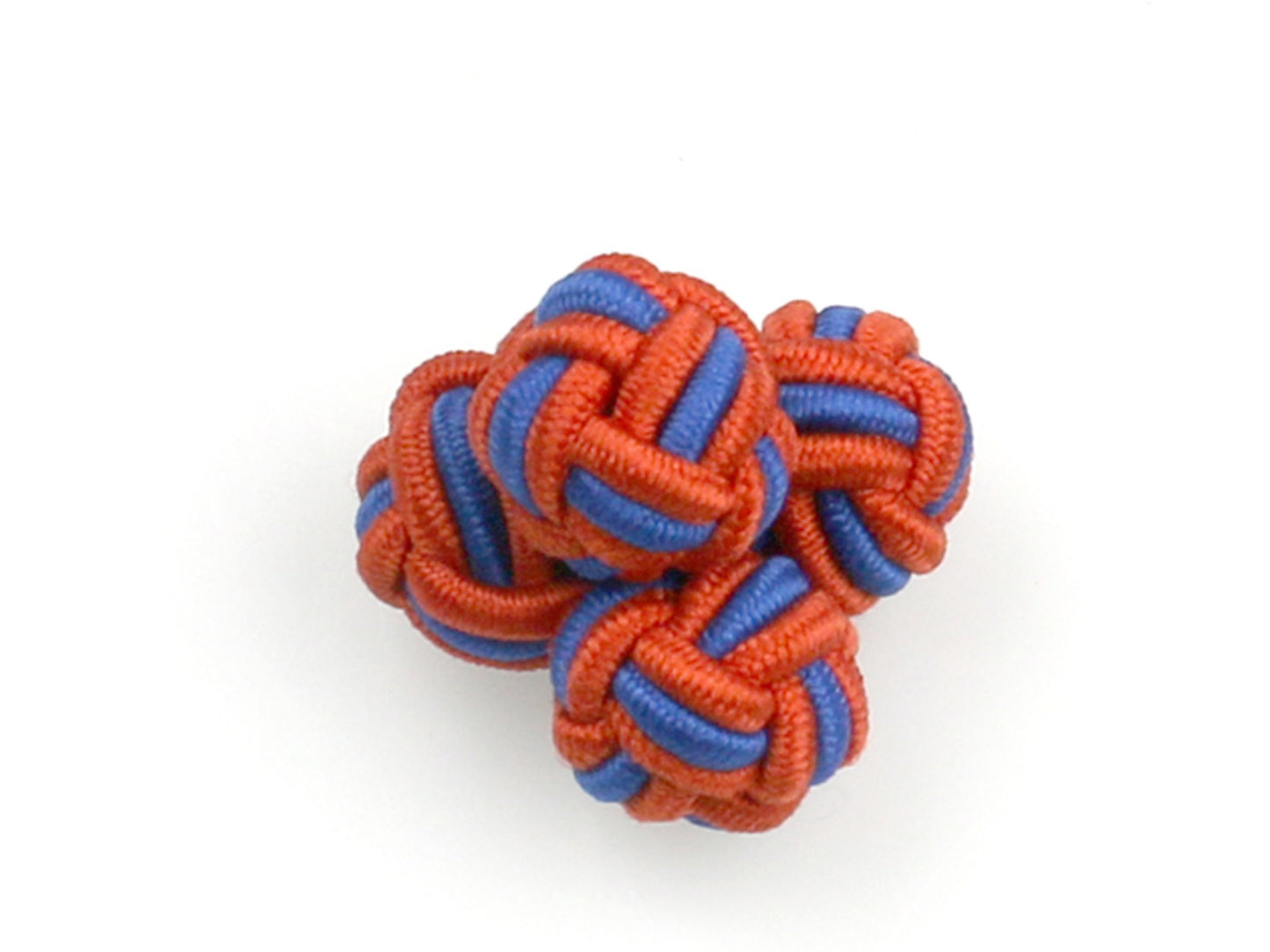 Orange Blue Silk Knot Cufflinks