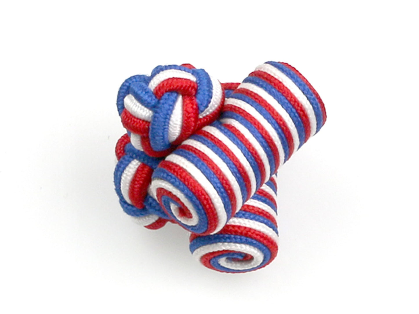 Red White Blue Silk Barrel Cufflinks