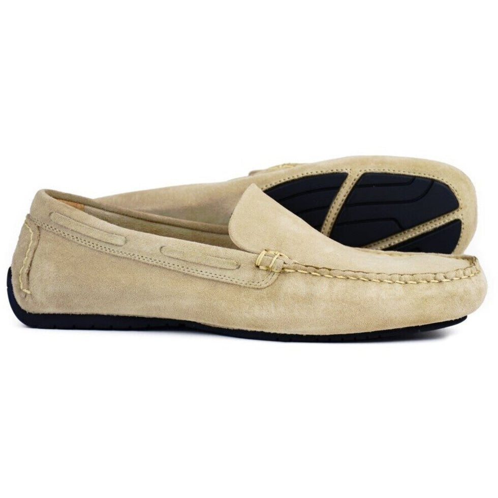 Silverstone Mens Taupe Suede Driving Loafer