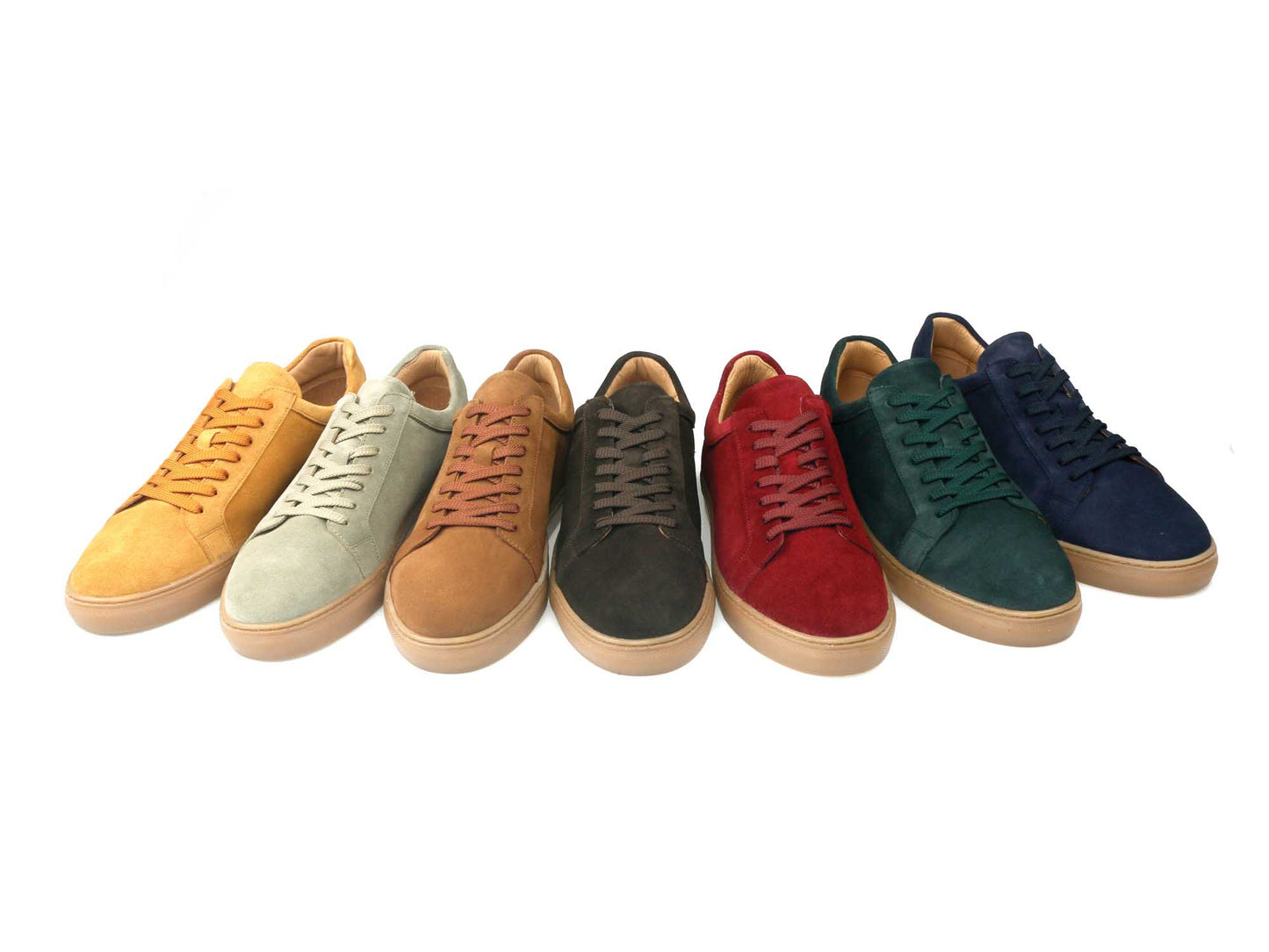Mens Olive Suede Sneaker