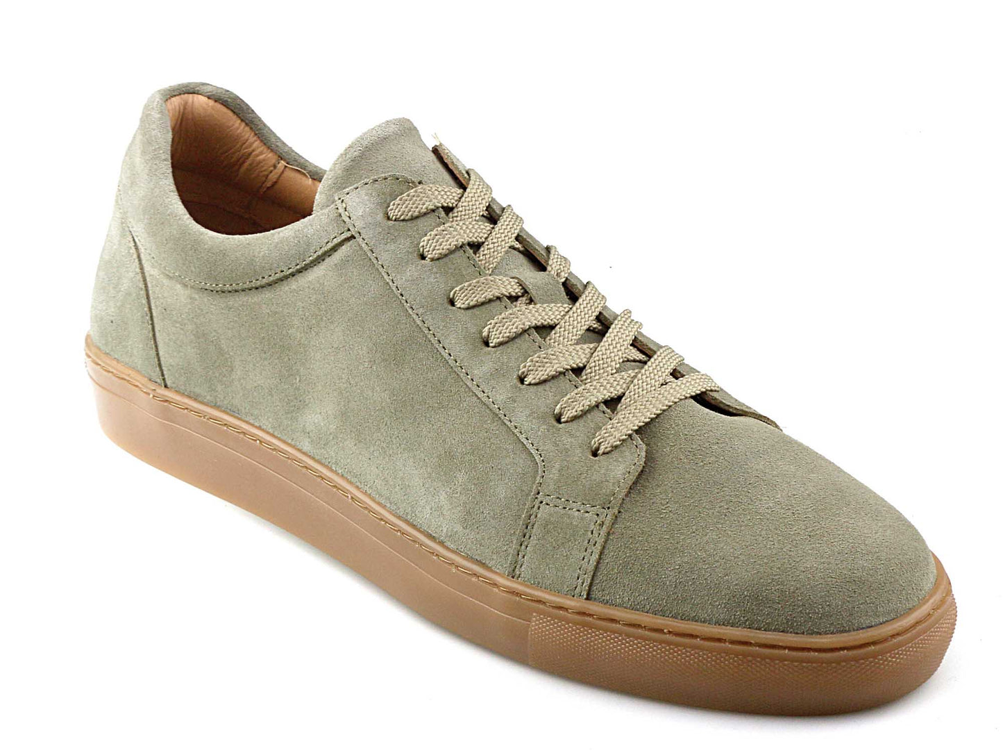 Mens Olive Suede Sneaker