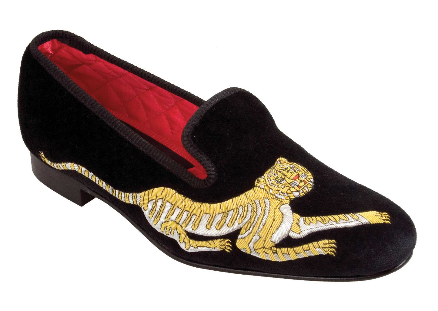 Tiger Wrap Embroidered Velvet Slipper