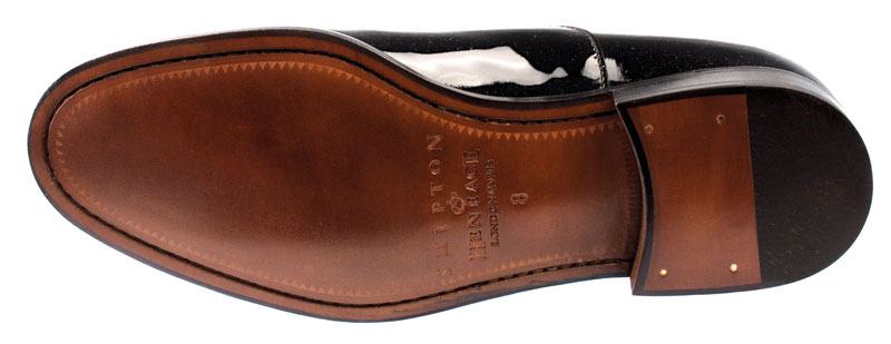 Tamar Mens Black Patent Oxford Sole