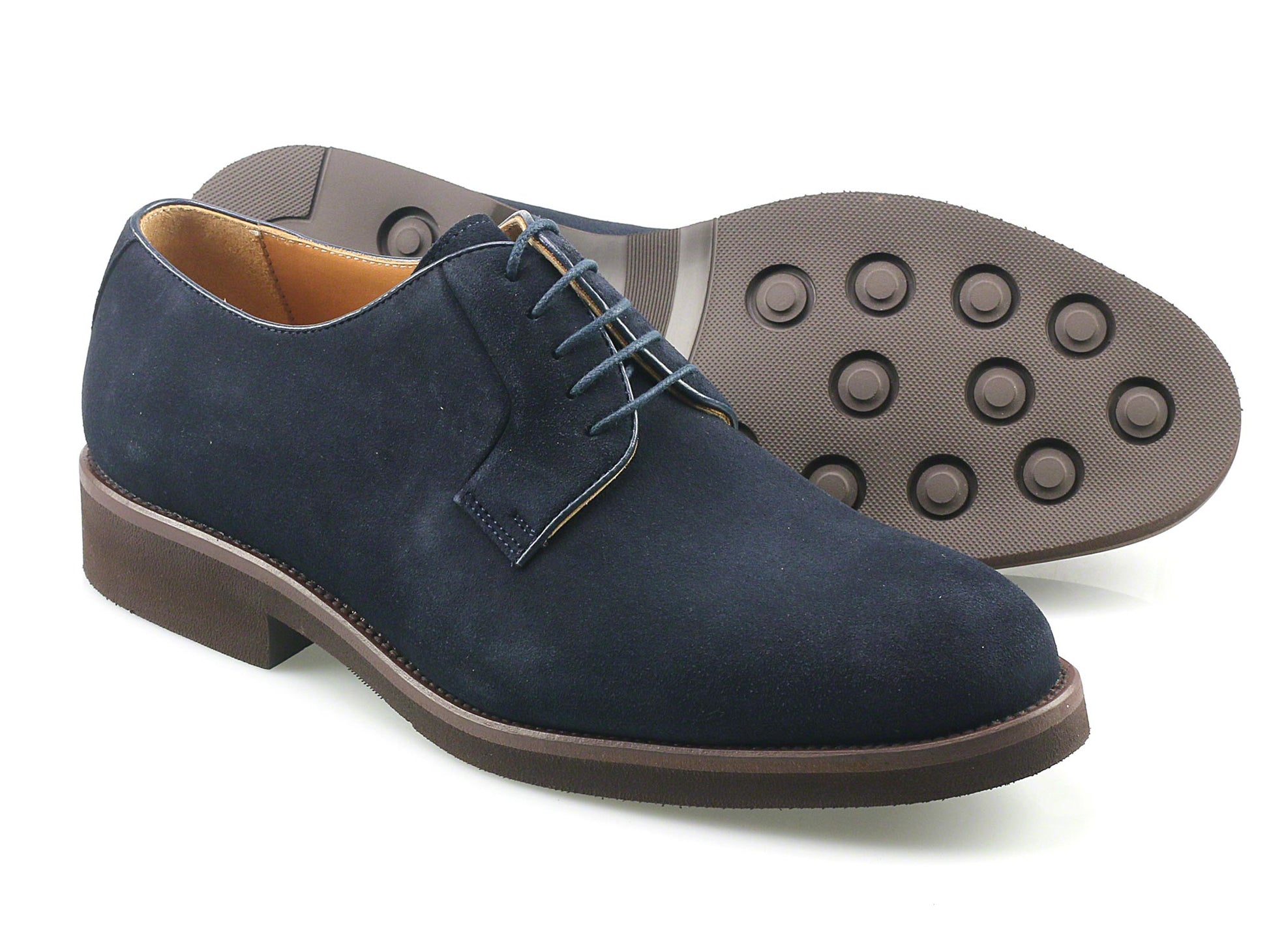 TAY - Mens Blue Suede Summer Derby Rubber Sole Pair