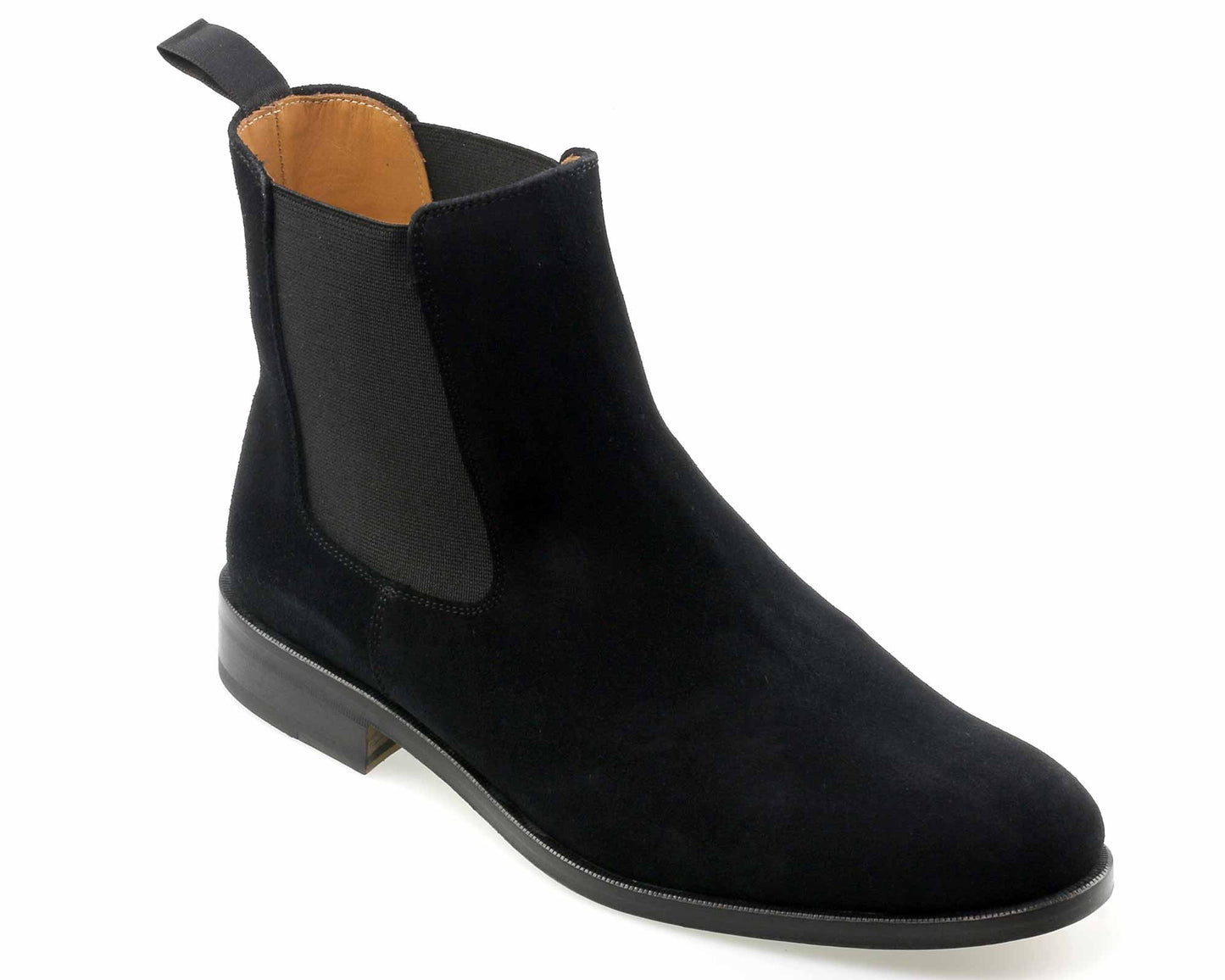 Trent - Mens Black Suede Chelsea Boot