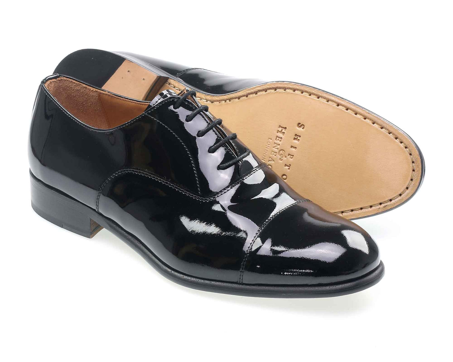 Mens Black Patent Oxford Sole
