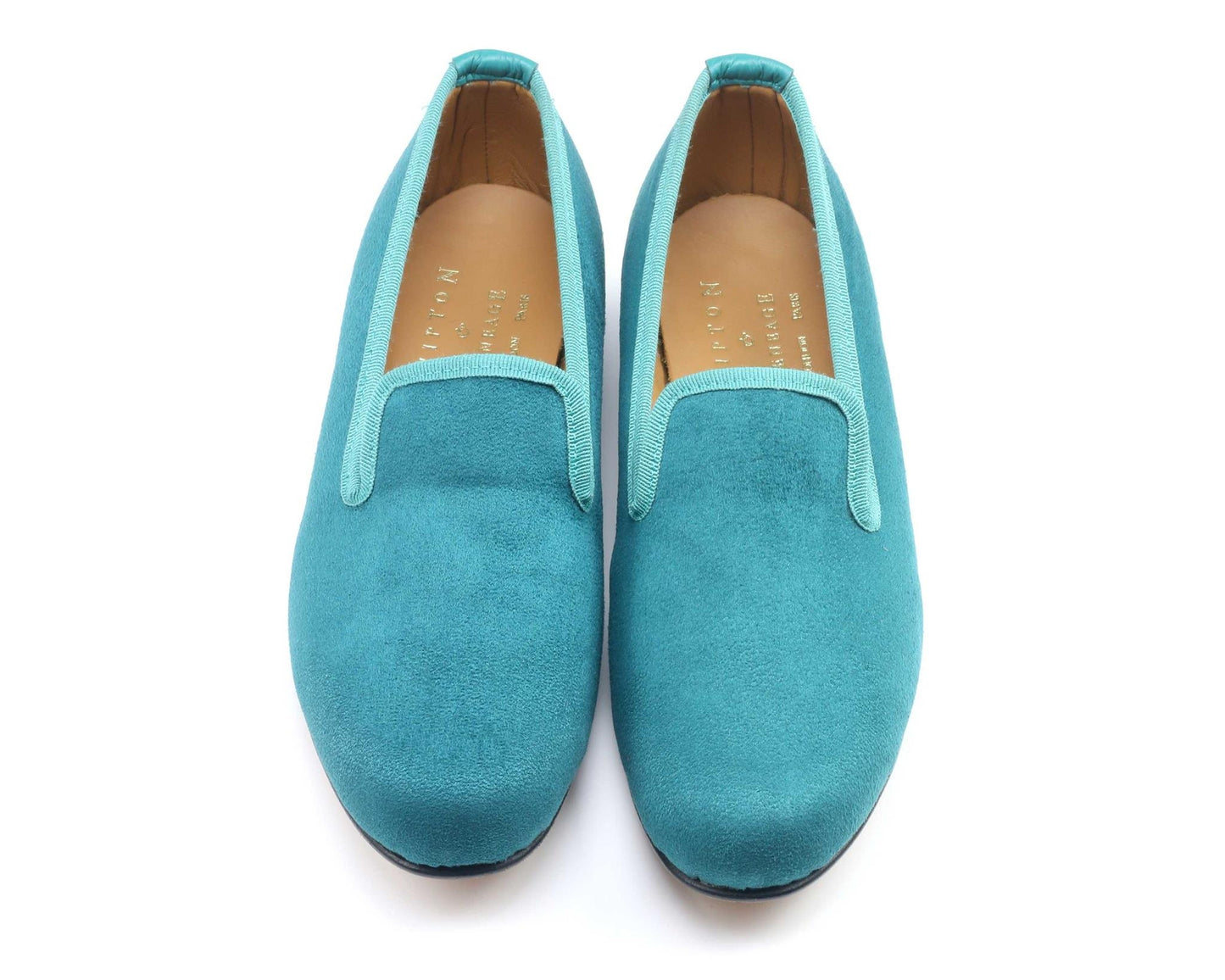 Ladies Viridian Green Faux Suede Slipper - UK 6