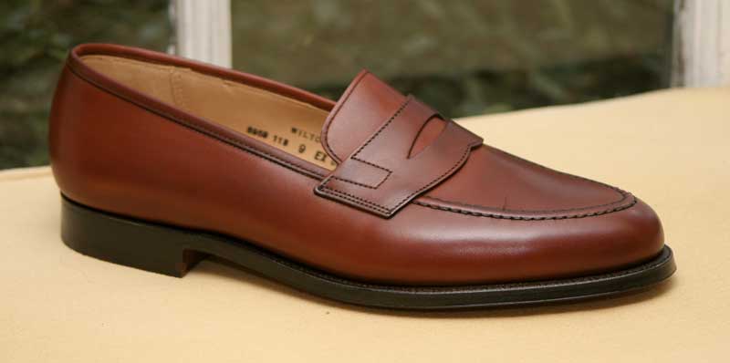 WILTON Wide Brown Burnished Calf Loafer Side shot