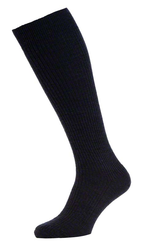 Men's Long Wool Rich Socks - Black