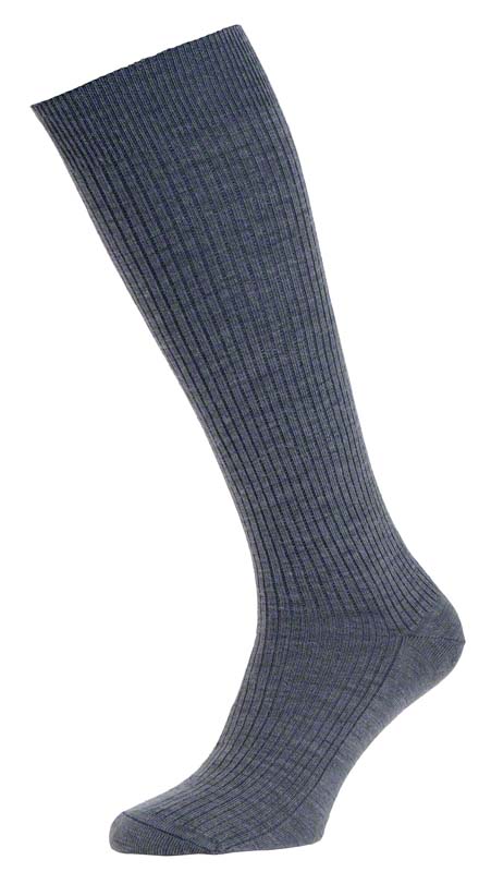 Men's Long Wool Rich Socks - Mid-Grey