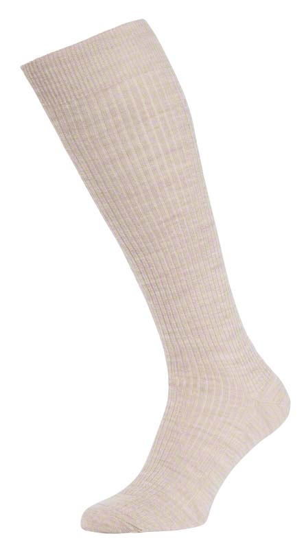 Men's Long Wool Rich Socks - Oatmeal