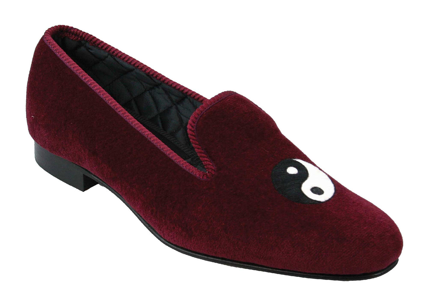 Ying and Yang Embroidered Velvet Slipper