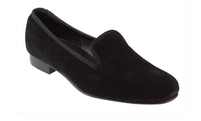 Mens Black Suede Albert Slipper 