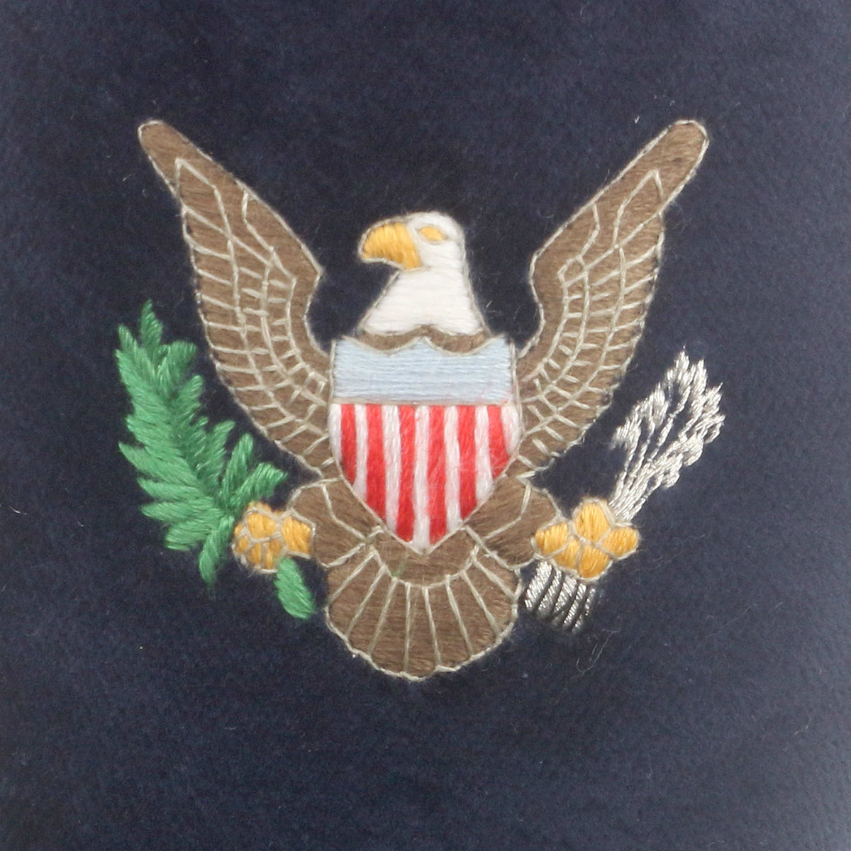Great Seal Motif Embroidered Velvet Slipper