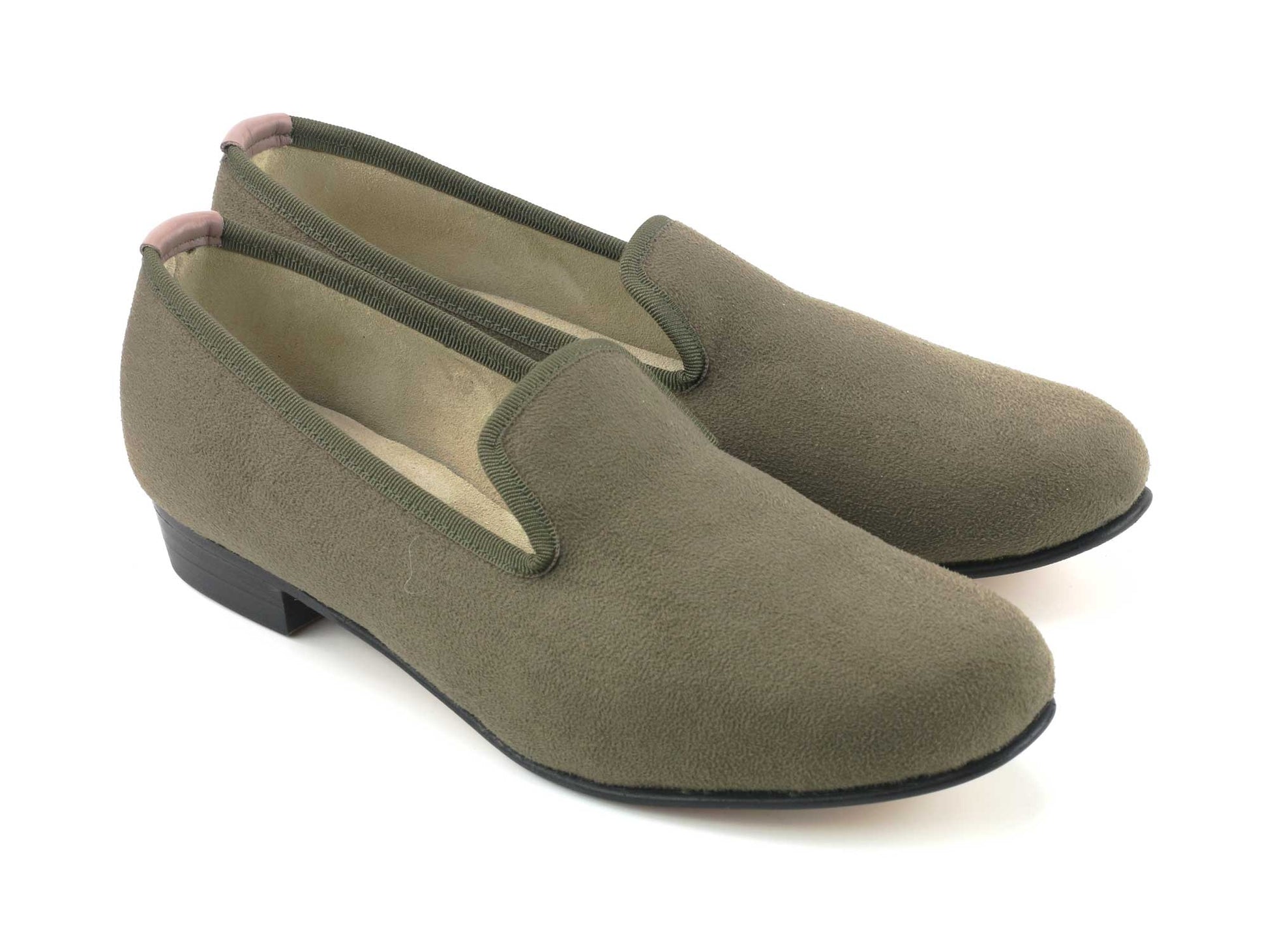 Ladies Olive Faux Suede Slipper - UK 6.5