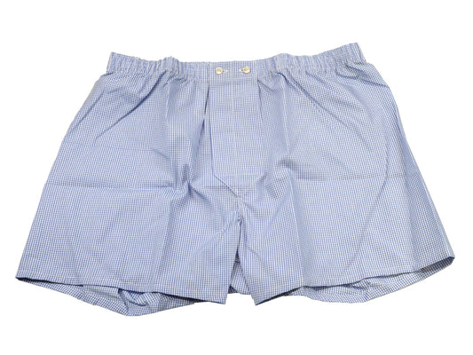 Mens Sky Blue Gingham Boxer Shorts