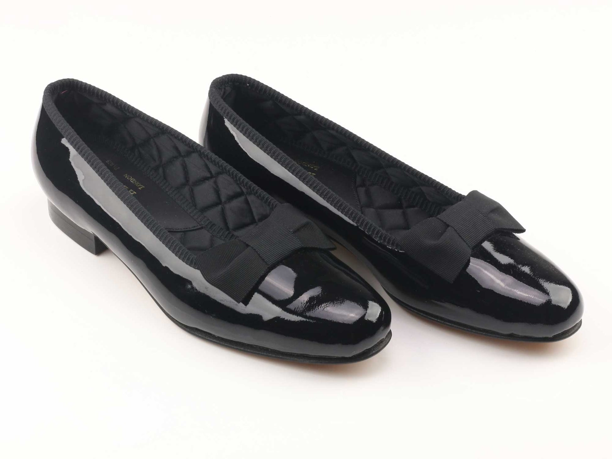 Mens NARROW Black Patent Pump - UK 5