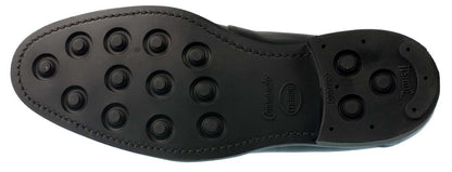 Budapest men's black derby shoe with rubber sole sole