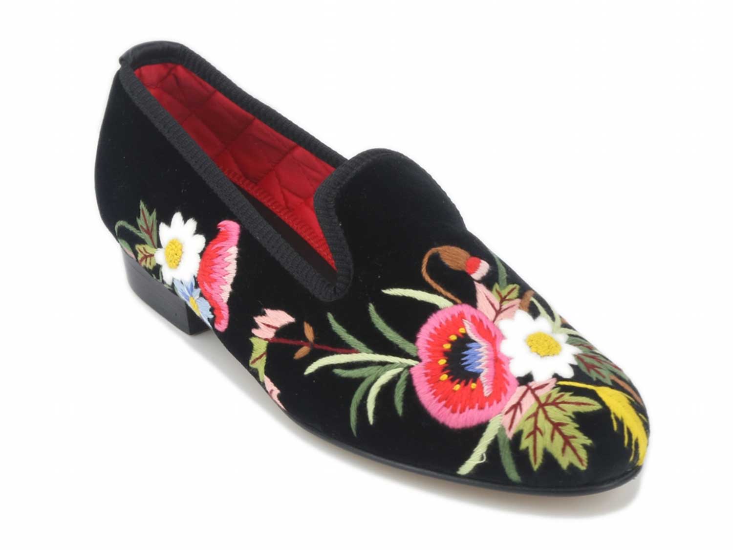 Poppy Embroidered Velvet Slipper