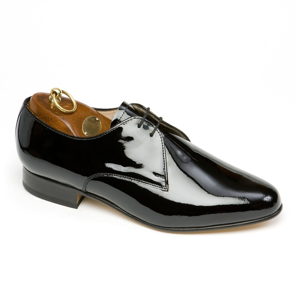 RITZ Men's Wide Black Patent Derby Shoe