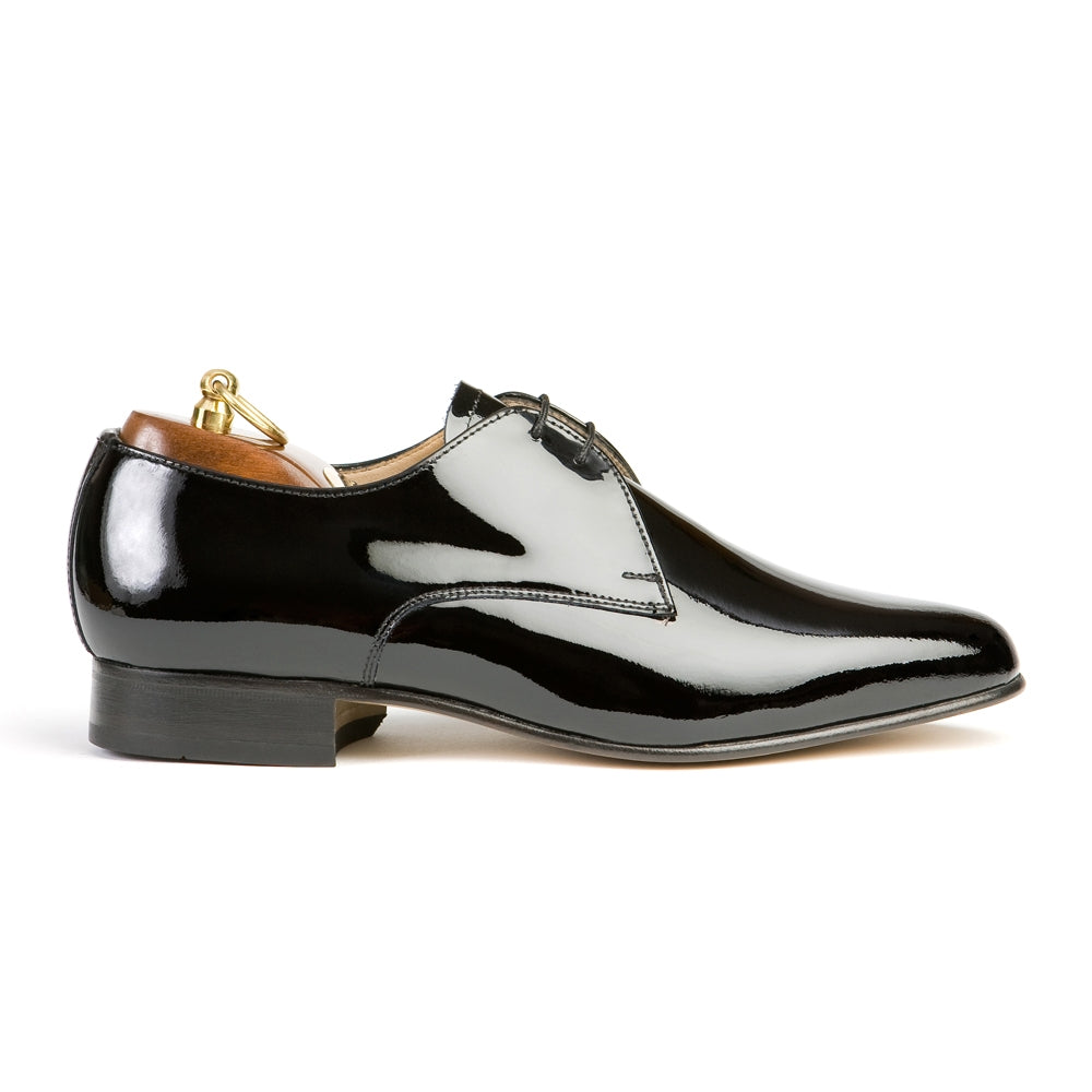 RITZ Men's Wide Black Patent Derby Shoe