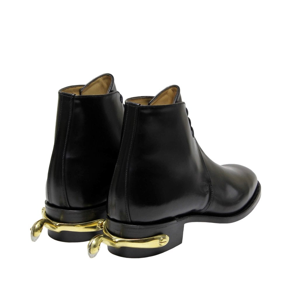 George Black Military Boot with Spur Box