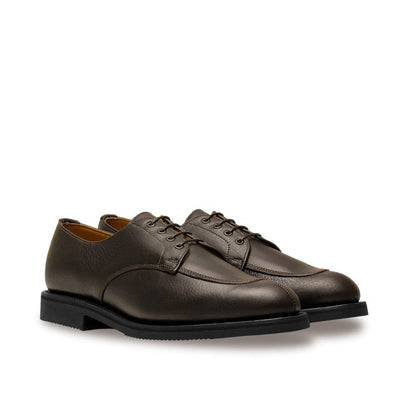 Venice Brown Grain Leather Derby with Rubber Sole