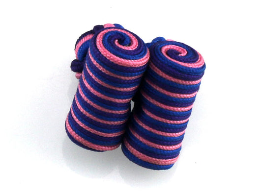 Blue Purple Pink Silk Barrel Cufflinks