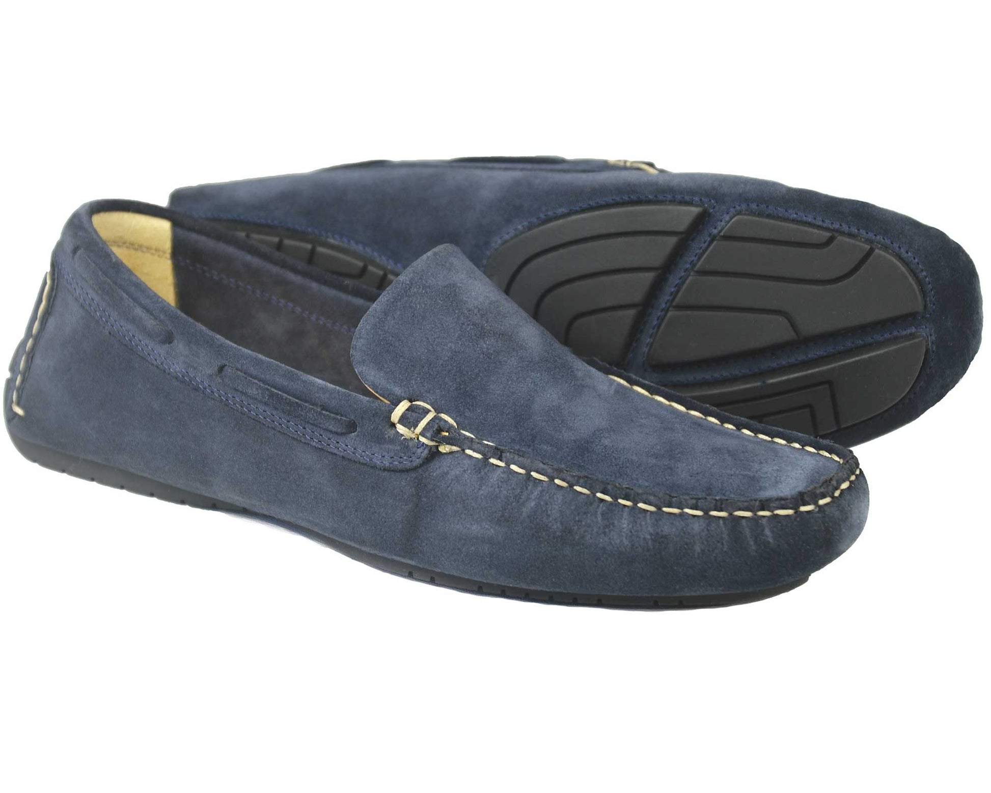 Silverstone Mens Navy Suede Driving Loafer
