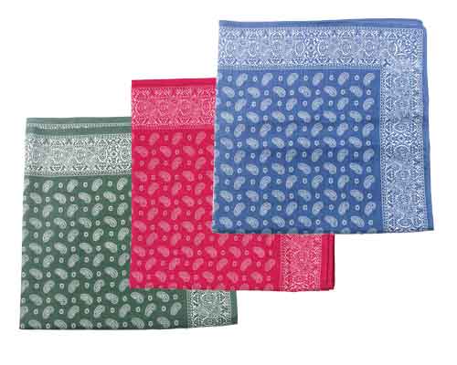 Giant Paisley Single Colour Cotton Hankies