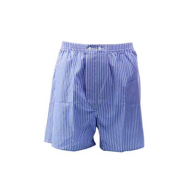 Mens Blue and White Burford Stripe Crisp Cotton Pyjama Set