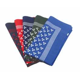 set of 3 Giant Cotton Hankies with Spots Red Blue and Green 21 inch square 