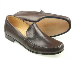 BARI Mens Brown Leather Italian Loafer