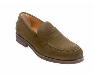 Cam Mens Khaki Suede Loafer with Rubber Sole
