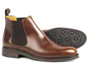 Chalfont Mens Elk Brown Leather Chelsea Boot