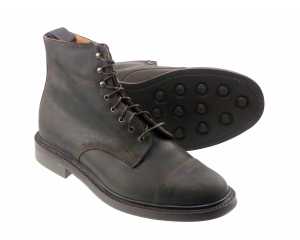 Craig Mens Dark Brown Waxy Suede Boot with Rubber Sole